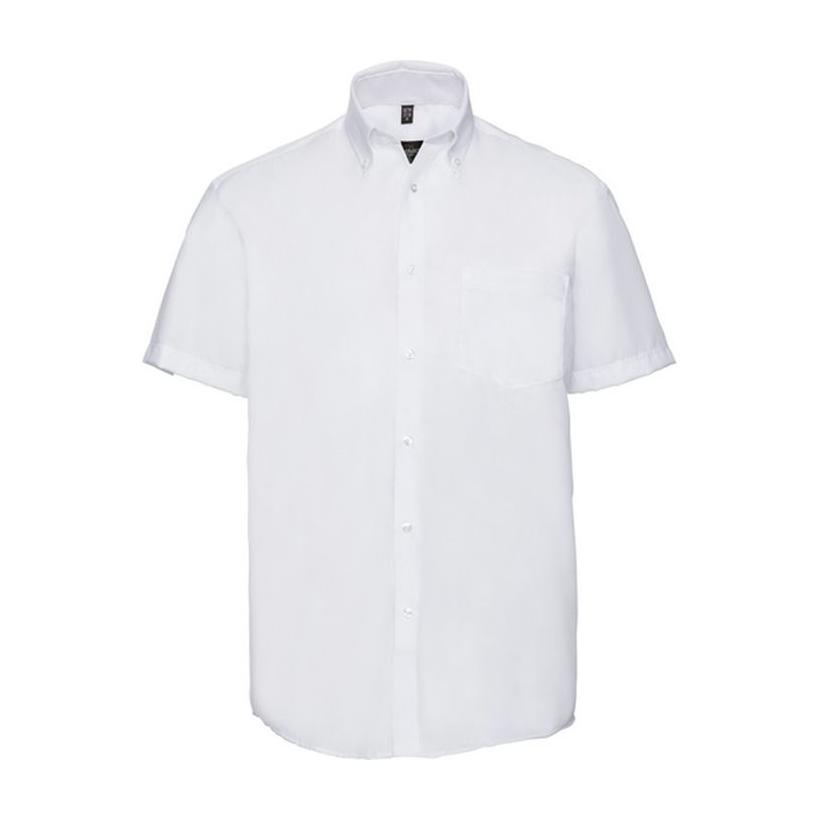 Cămașă bărbați Russell Non-iron cu mânecă scurtă Alb