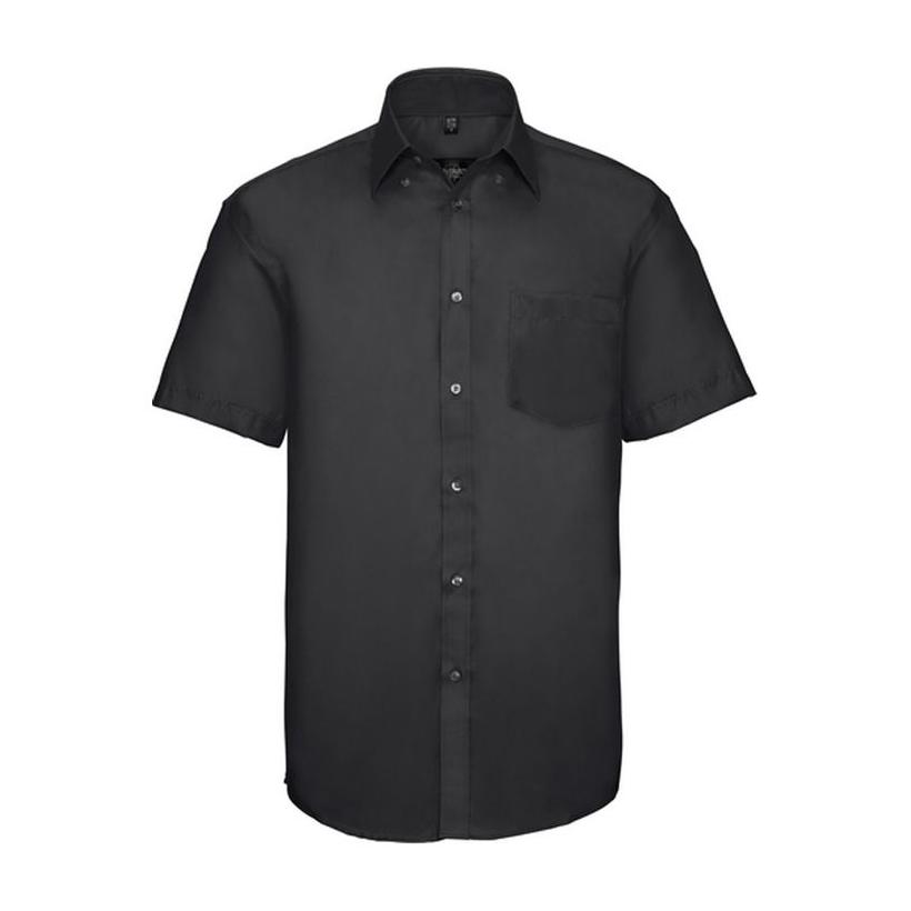 Cămașă bărbați Russell Non-iron cu mânecă scurtă Negru