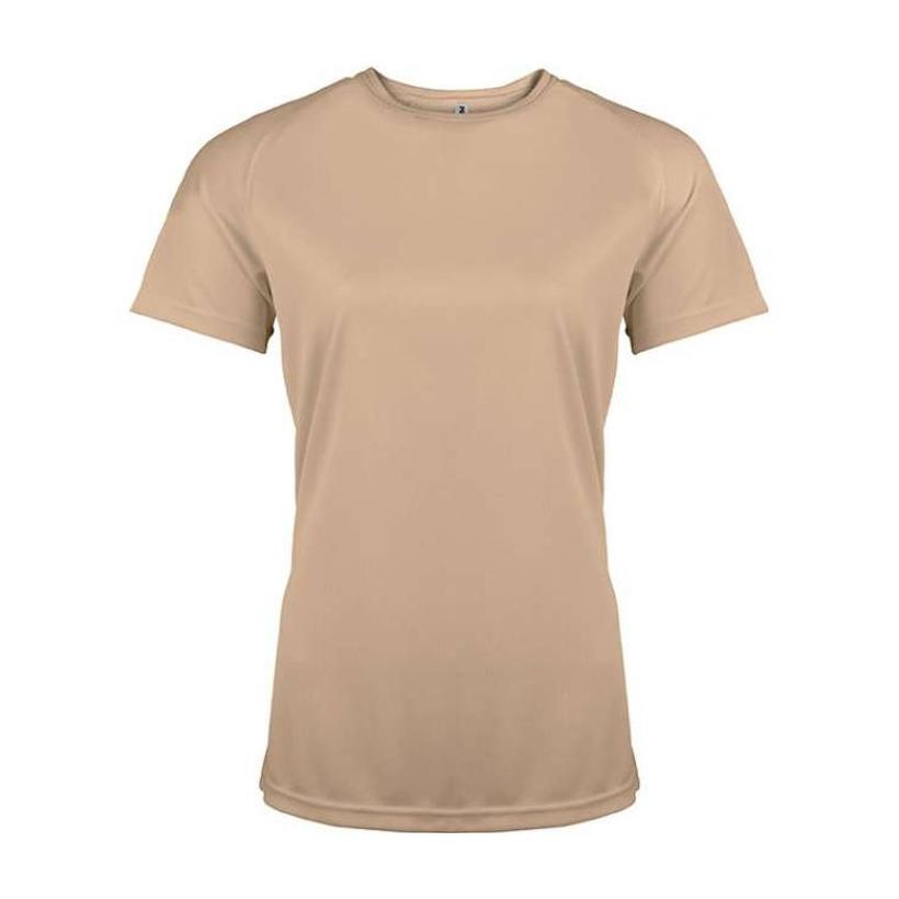 Tricou sport cu mânecă scurtă pentru femei Beige XS