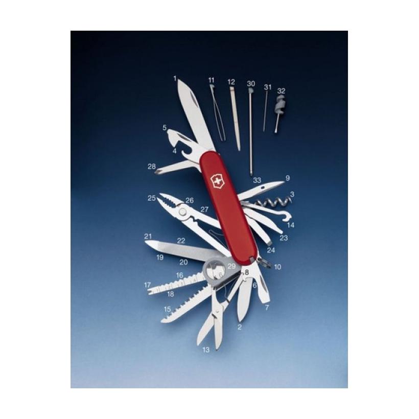 Cuțit de buzunar Victorinox SWISSCHAMP roșu Roșu