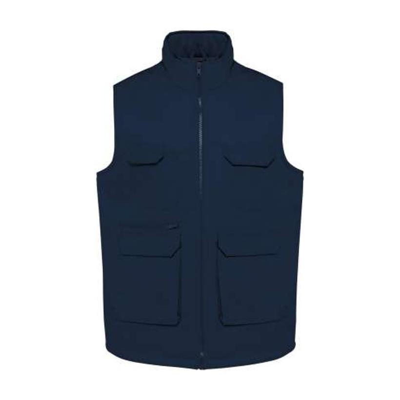 Vestă unisex căptușită cu buzunare multiple din polycotton Navy Blue