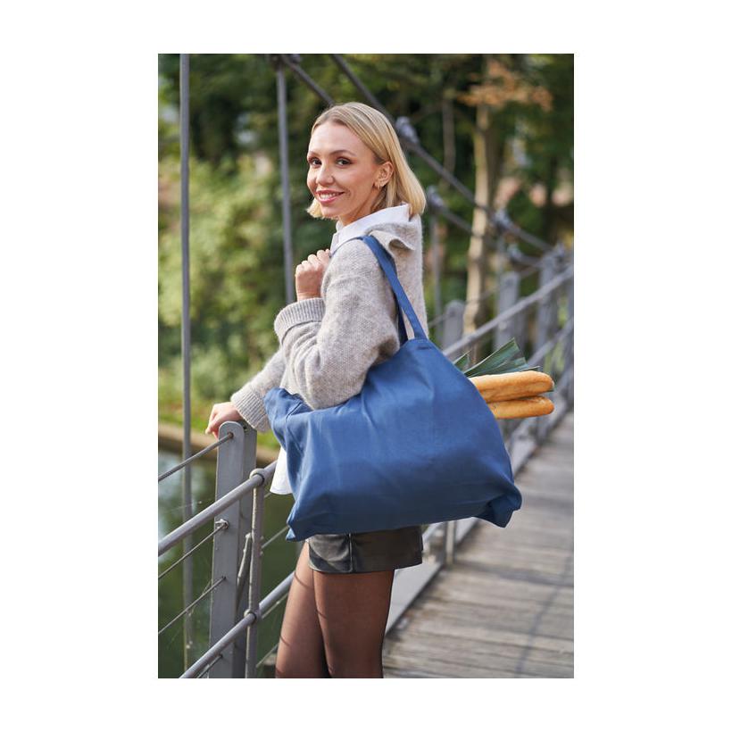 Sacoșă din bumbac organic Bari (270 g/m²) Albastru închis