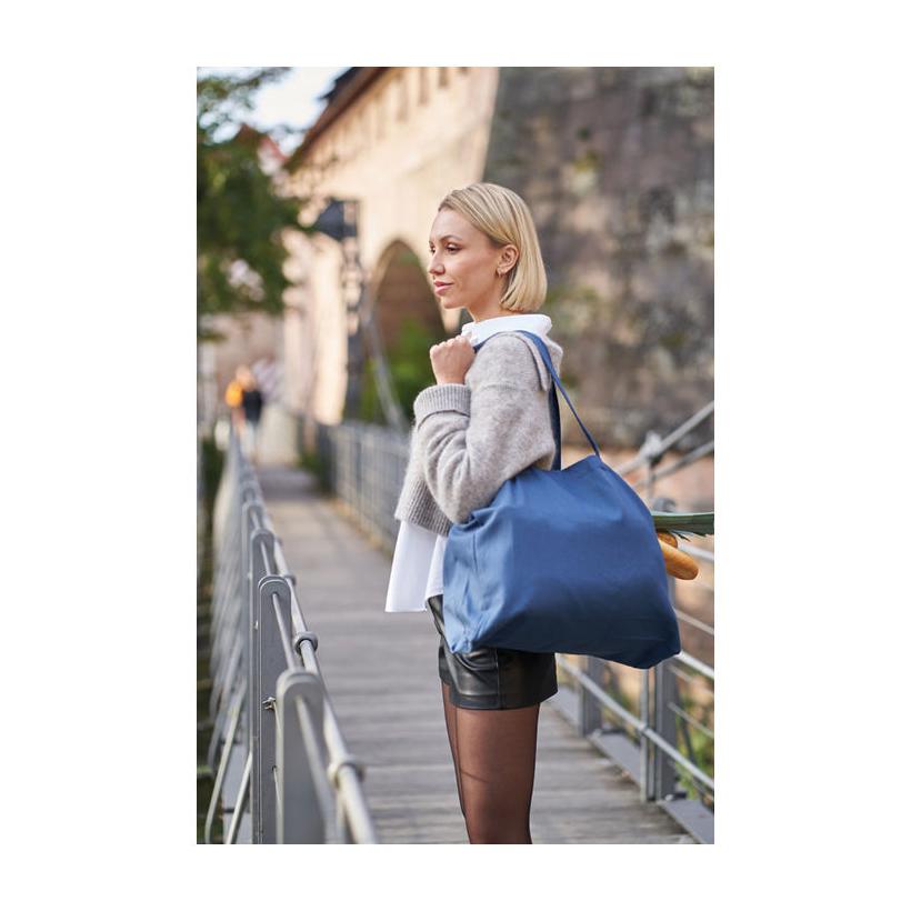 Sacoșă din bumbac organic Bari (270 g/m²) Albastru închis