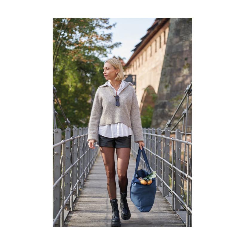 Sacoșă din bumbac organic Bari (270 g/m²) Albastru închis