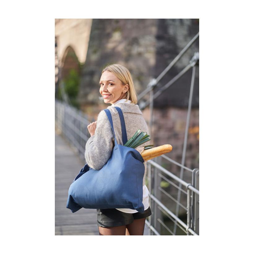 Sacoșă din bumbac organic Bari (270 g/m²) Albastru închis