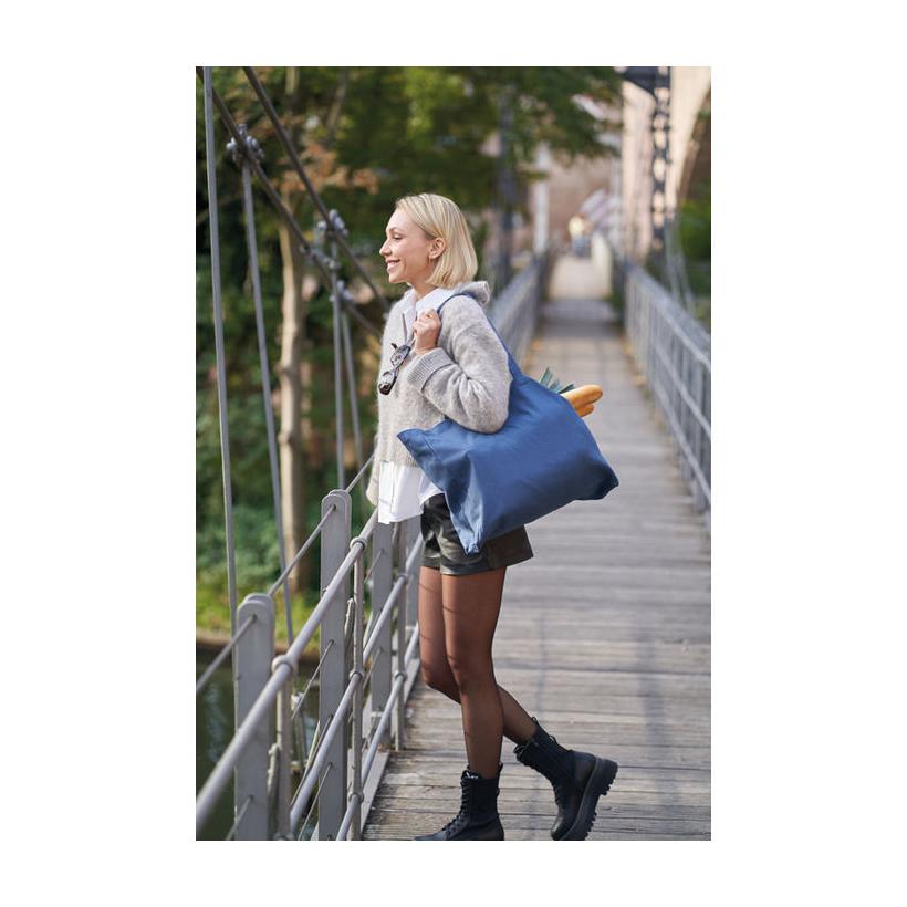 Sacoșă din bumbac organic Bari (270 g/m²) Albastru închis