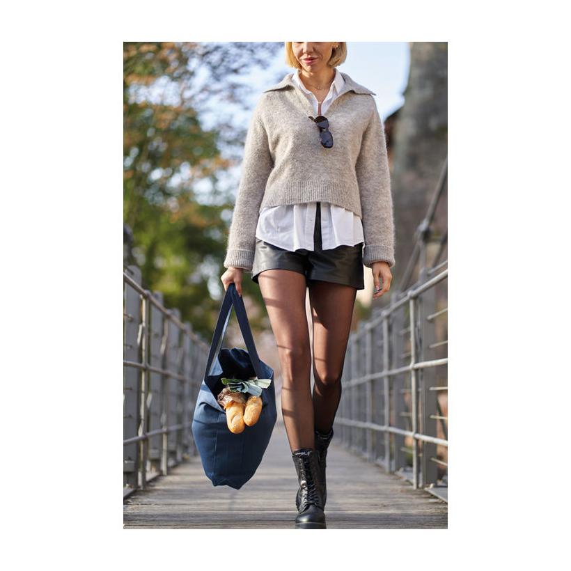 Sacoșă din bumbac organic Bari (270 g/m²) Albastru închis