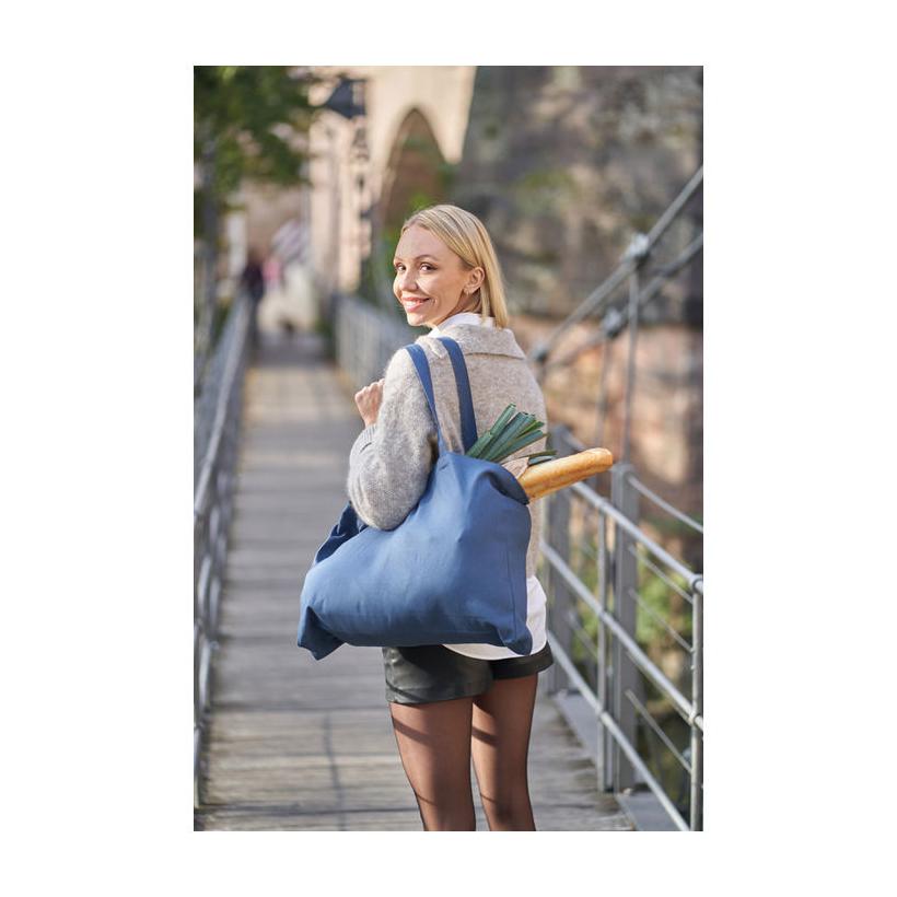 Sacoșă din bumbac organic Bari (270 g/m²) Albastru închis