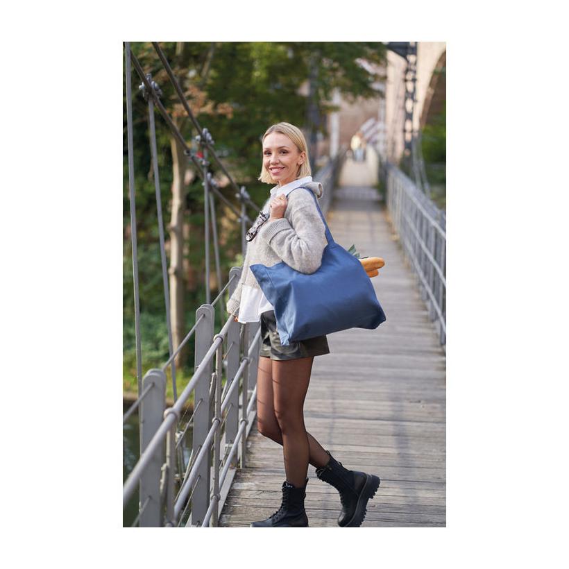 Sacoșă din bumbac organic Bari (270 g/m²) Albastru închis