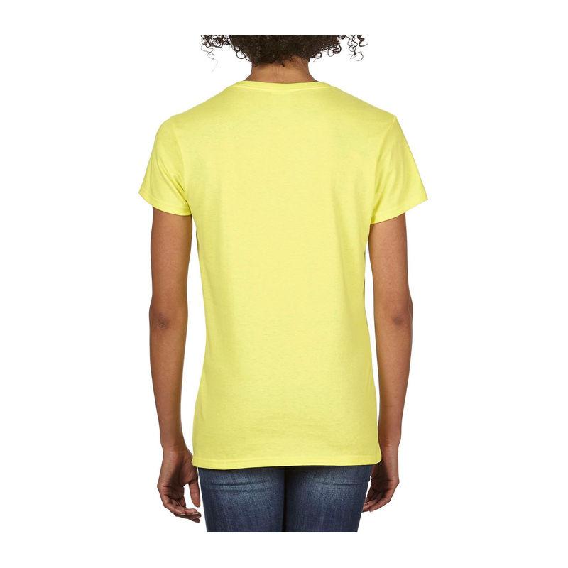 Tricou cu guler în V pentru femei Gildan Premium Cotton® Galben XXL