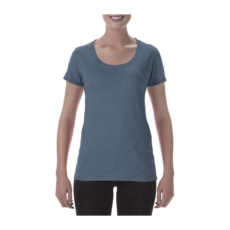 Tricou cu guler larg pentru femei Gildan Softstyle® Albastru S