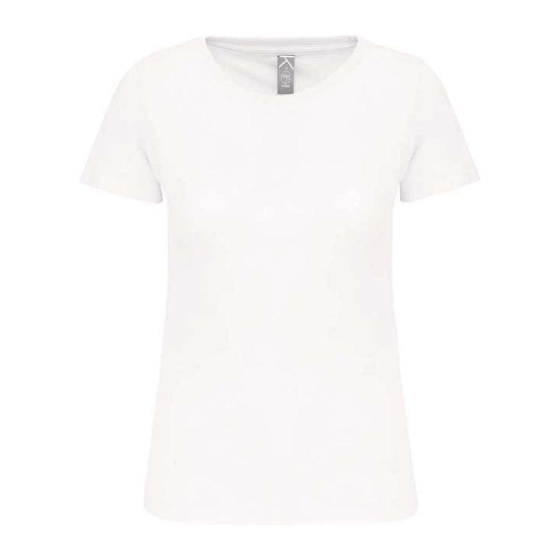 Tricou cu guler rotund pentru femei Bio150IC Alb
