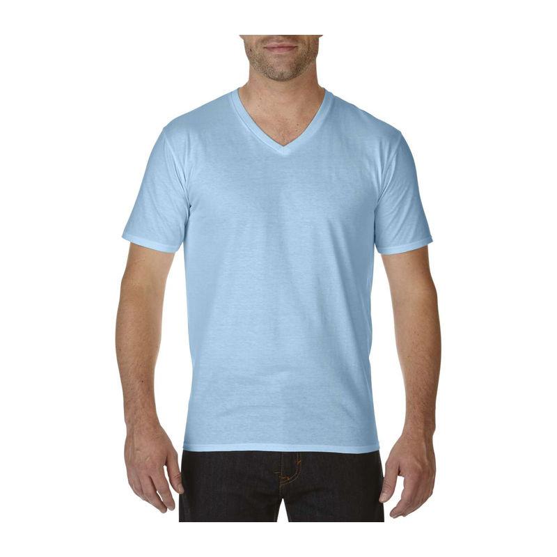 Tricou cu guler în V pentru bărbați Gildan Premium Cotton® Light Blue S