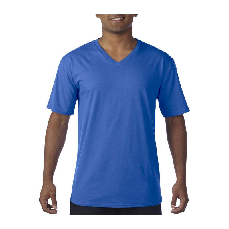 Tricou cu guler în V pentru bărbați Gildan Premium Cotton® Royal
