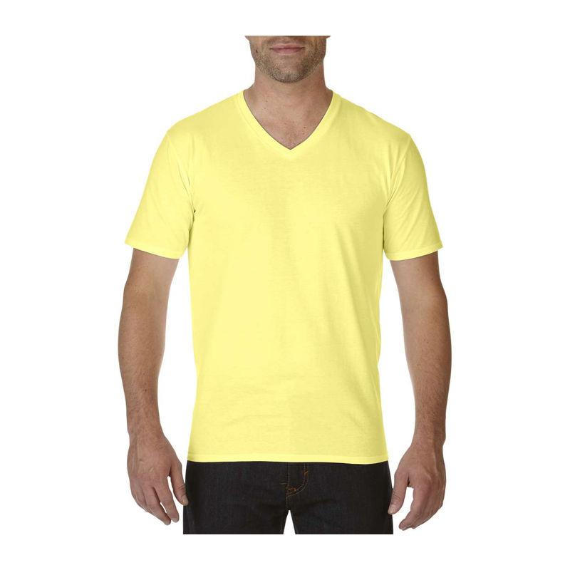 Tricou cu guler în V pentru bărbați Gildan Premium Cotton® Galben XL