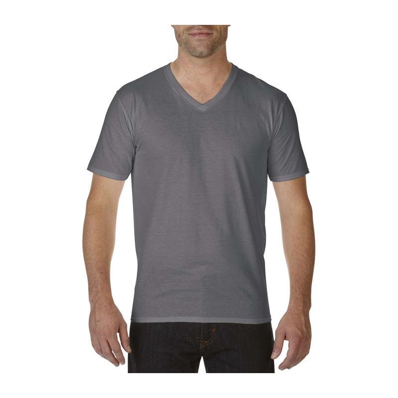 Tricou cu guler în V pentru bărbați Gildan Premium Cotton® Gri