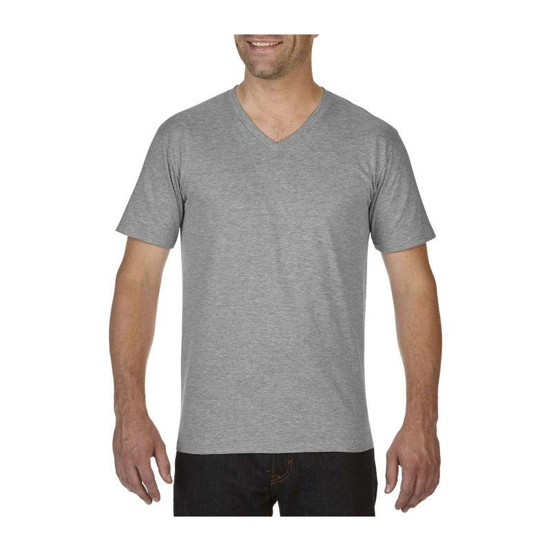Tricou cu guler în V pentru bărbați Gildan Premium Cotton® Gri XXL