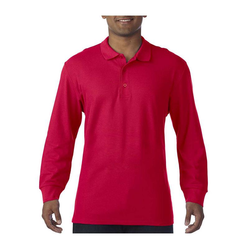 Tricou polo cu mânecă lungă pentru bărbați Gildan Premium Cotton® Rosu 3XL