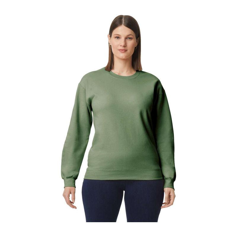 Bluză cu guler rotund unisex Gildan Softstyle® Midweight Verde XL