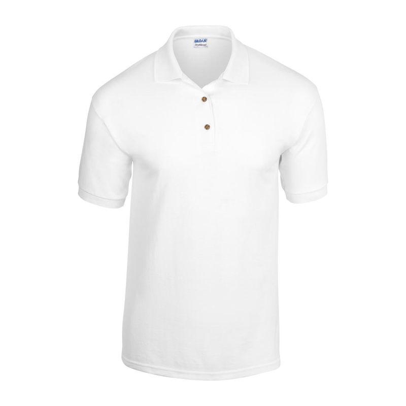 Tricou polo jersey pentru bărbați DryBlend® Alb 3XL