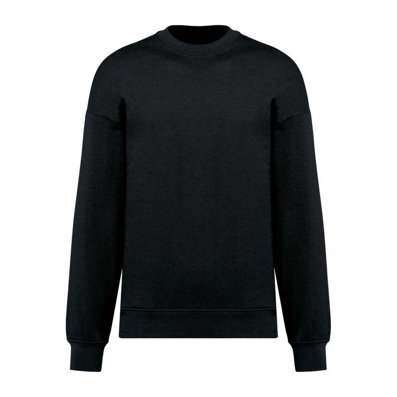Bluză unisex cu guler rotund și croială largă Negru