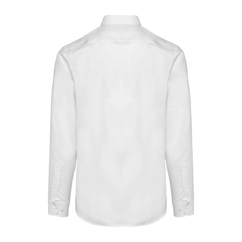 Cămașă cu mânecă lungă fără buzunar pentru bărbați Alb L