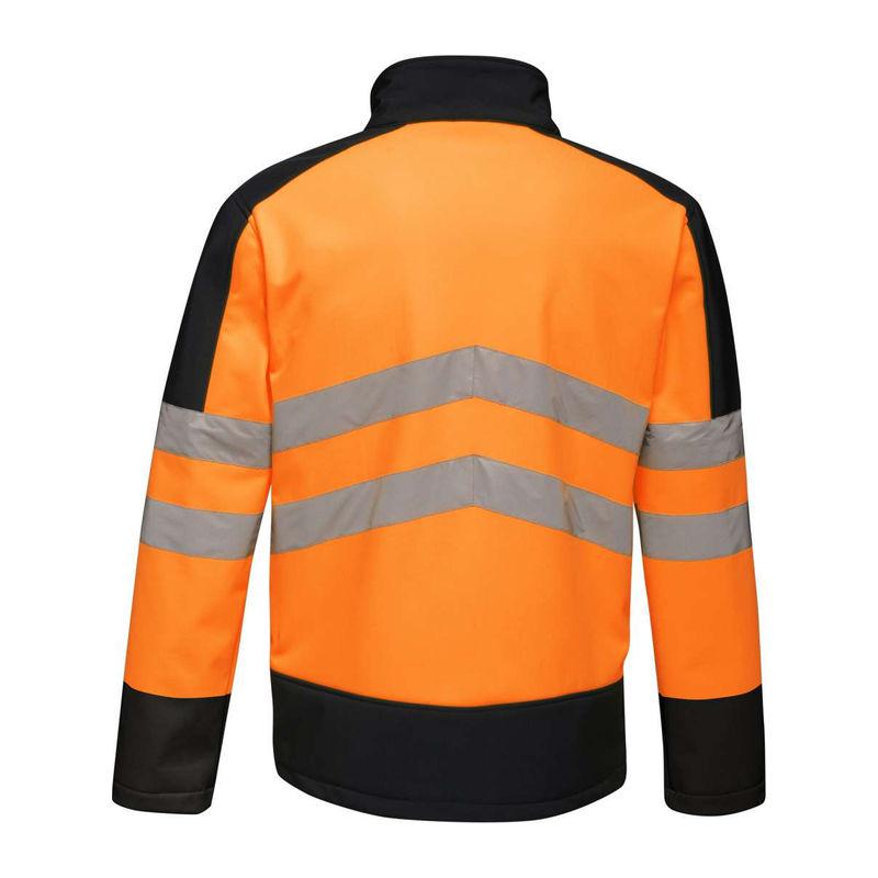 Jachetă softshell 3 straturi unisex Hi-Vis Pro Orange/Navy L