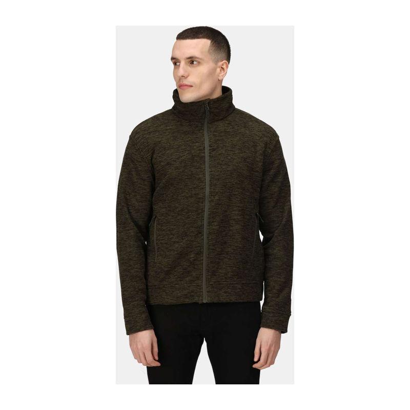 Jachetă polar cu fermoar pentru bărbați Thornly Dark Khaki Marl