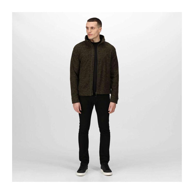 Jachetă polar cu fermoar pentru bărbați Thornly Dark Khaki Marl L