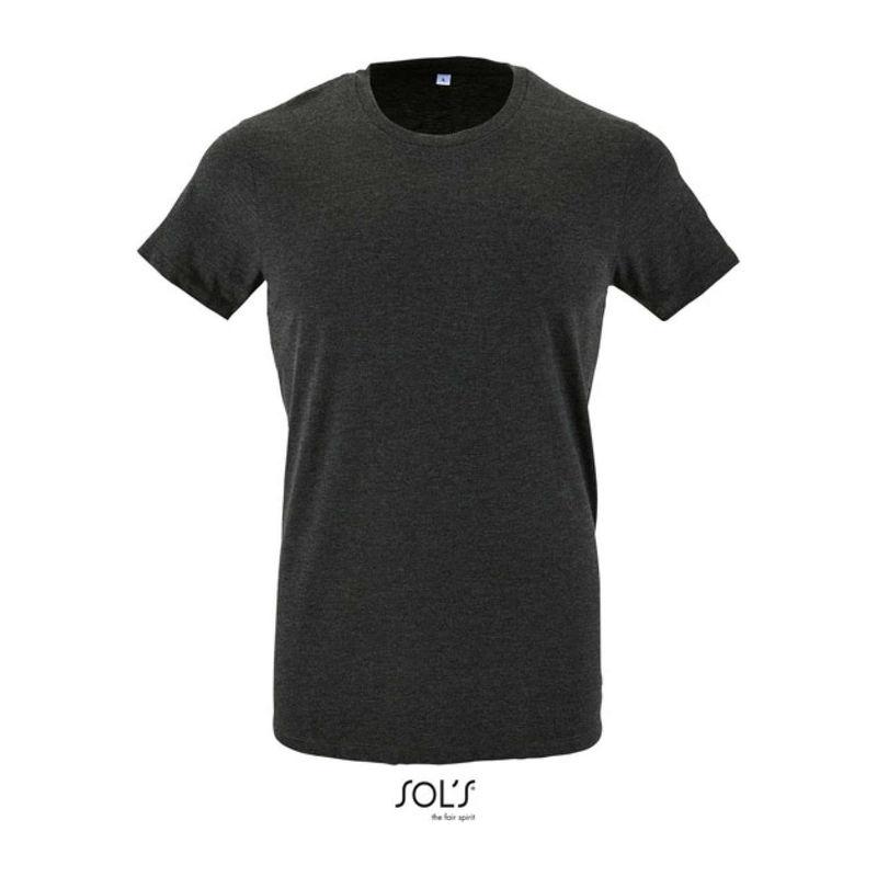 Tricou cu guler rotund și croială strâmtă, pentru bărbați, Sol's Regent Fit Charcoal Melange XL