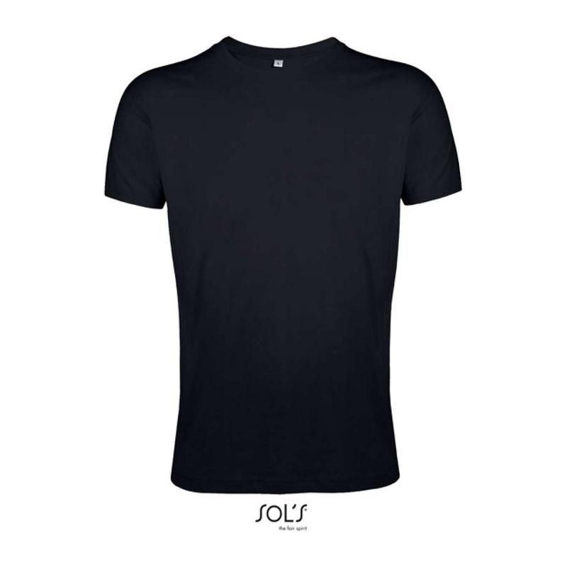 Tricou cu guler rotund și croială strâmtă, pentru bărbați, Sol's Regent Fit Negru