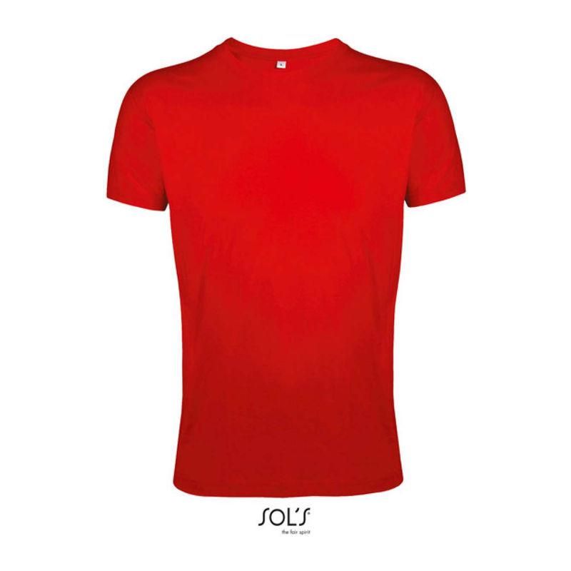 Tricou cu guler rotund și croială strâmtă, pentru bărbați, Sol's Regent Fit Rosu