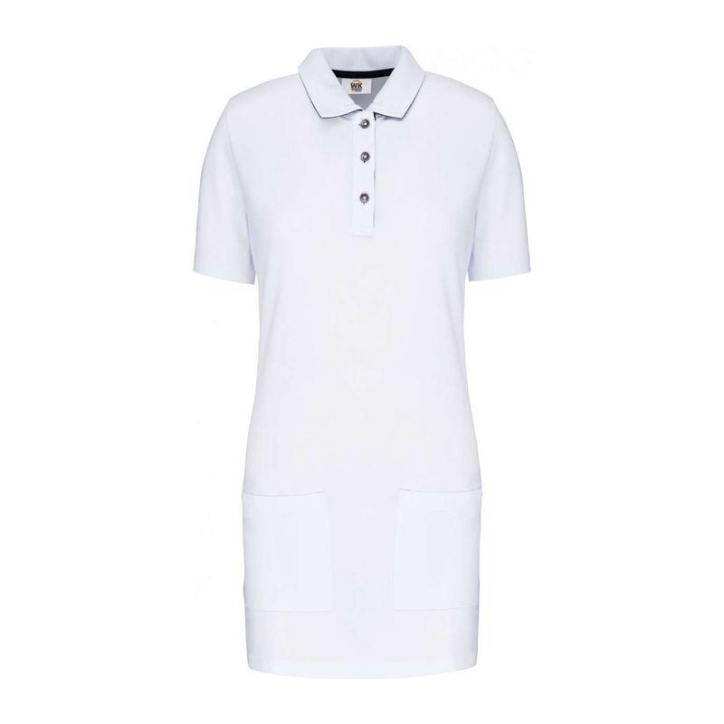 Rochie de lucru cu mânecă scurtă Alb XS