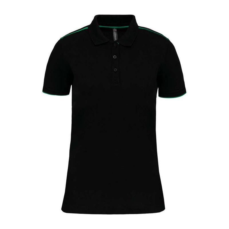 Tricou polo pentru femei, accesorii contrastante, utilizare intensivă Negru