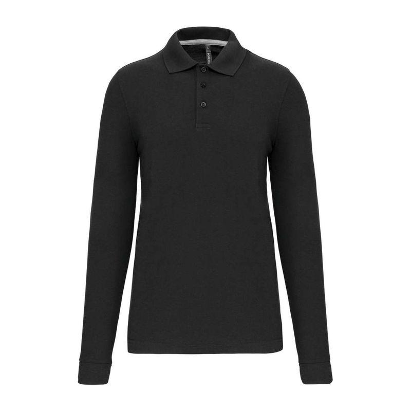 Tricou polo cu mânecă lungă, pentru bărbați, uz profesional Gri