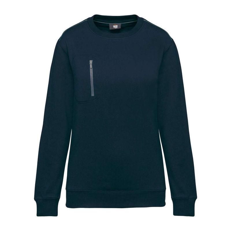Bluză de lucru unisex cu buzunar contrastant Navy/Silver
