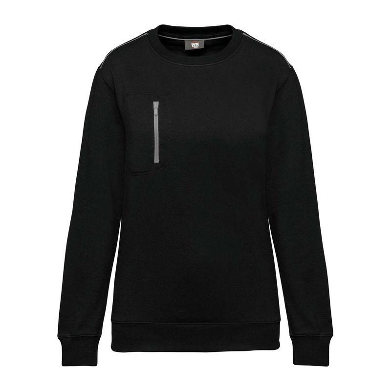 Bluză de lucru unisex cu buzunar contrastant Black/Silver