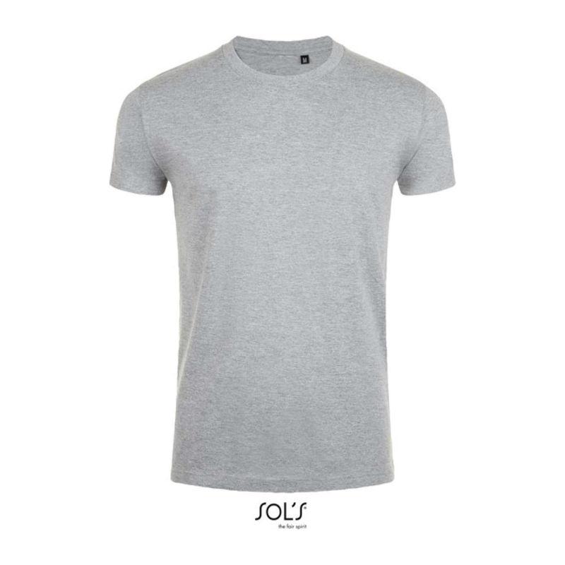 Tricou cu guler rotund, pentru bărbați, Sol's Imperial Fit Grey Melange