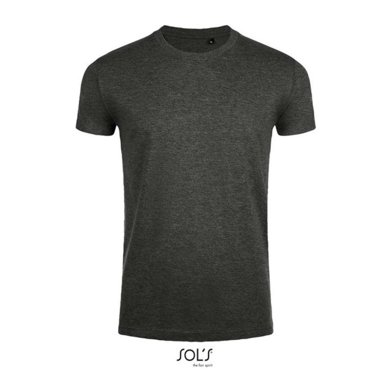 Tricou cu guler rotund, pentru bărbați, Sol's Imperial Fit Charcoal Melange