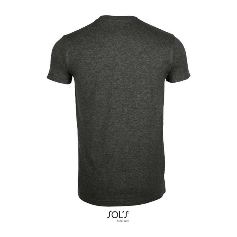 Tricou cu guler rotund, pentru bărbați, Sol's Imperial Fit Charcoal Melange M