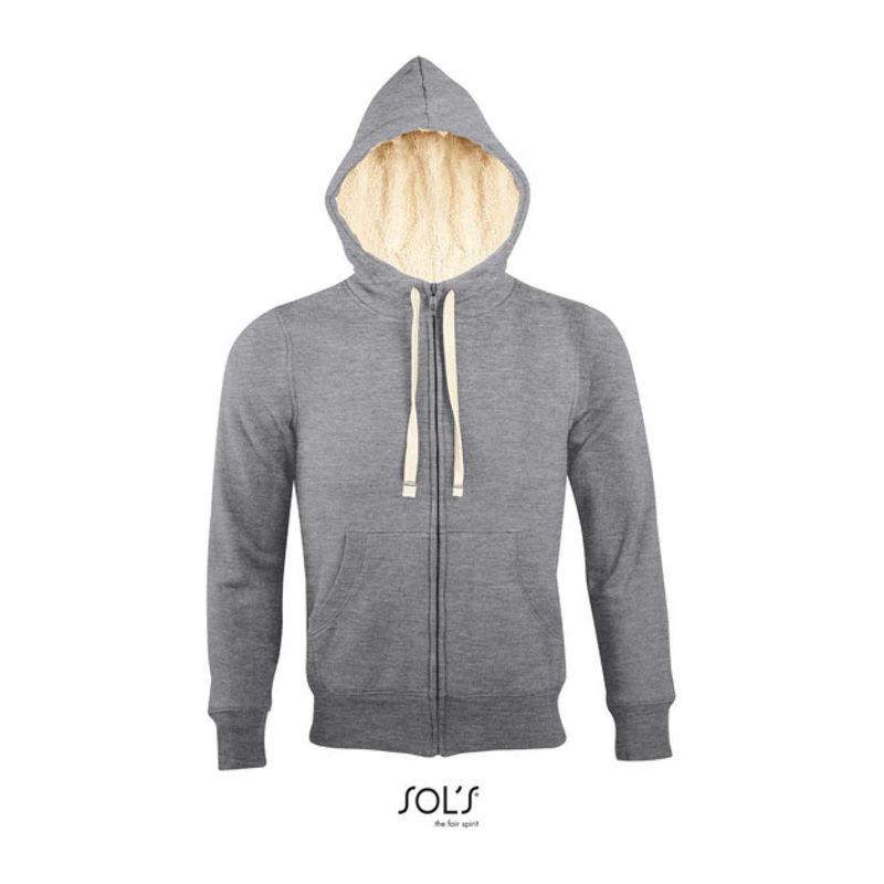 Jachetă unisex cu închidere cu fermoar și căptușeală Sol's Sherpa  Grey Melange