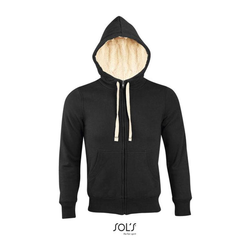 Jachetă unisex cu închidere cu fermoar și căptușeală Sol's Sherpa  Negru