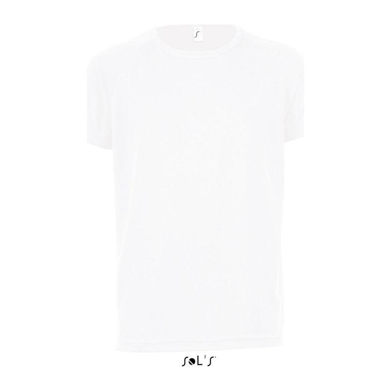 Tricou sport pentru copii, mâneci raglan, Sol's Sporty Alb