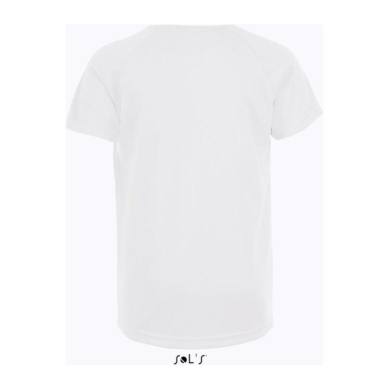 Tricou sport pentru copii, mâneci raglan, Sol's Sporty Alb