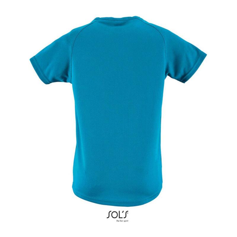 Tricou sport pentru copii, mâneci raglan, Sol's Sporty Albastru
