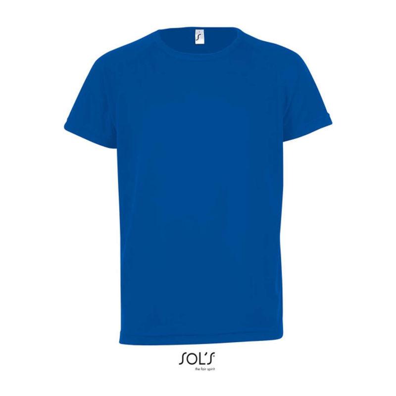Tricou sport pentru copii, mâneci raglan, Sol's Sporty Albastru