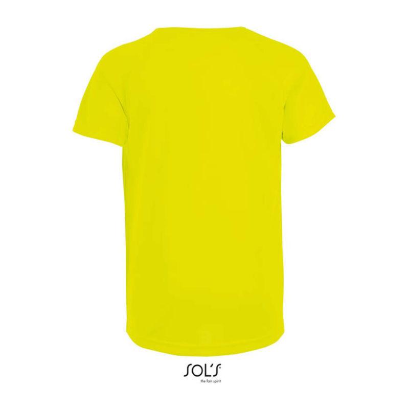 Tricou sport pentru copii, mâneci raglan, Sol's Sporty Neon Yellow