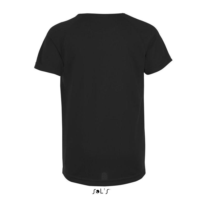 Tricou sport pentru copii, mâneci raglan, Sol's Sporty Negru