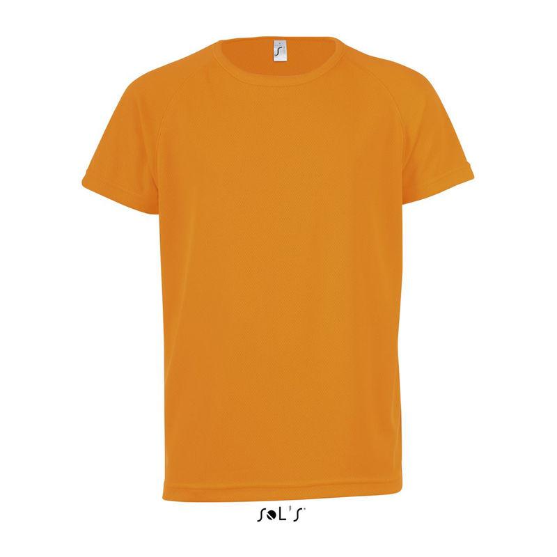 Tricou sport pentru copii, mâneci raglan, Sol's Sporty Neon Orange