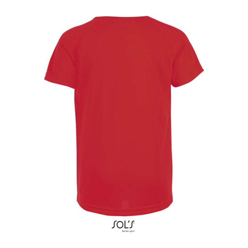 Tricou sport pentru copii, mâneci raglan, Sol's Sporty Rosu
